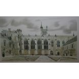 AFTER DAVID GENTLEMAN, GROUP OF FOUR COLOURED PRINTS, Winchester College, 10" x 13" (4)