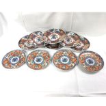 Collection of ten Imari style Plates, each painted in iron red, underglaze blue, famille vert etc