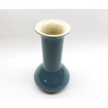 A Blue Glazed Tapering Vase by Ault England, 8 =  high