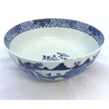 An 18th Century Chinese Bowl of tapering circular form, painted in underglaze blue with a Chinese