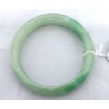 Circular Jade bangle, 73mm wide in fitted travelling case