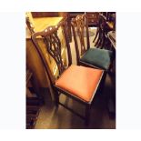 A Mixed Lot comprising: four assorted Antique Mahogany Dining Chairs, with lift out seats and