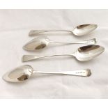 Mixed lot of Georgian Silver Old English pattern Tablespoons, to include example by William Eley and