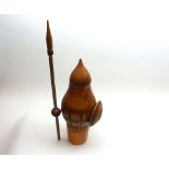 A Carved Treen Figure formed as a medieval warrior, with shield and spear, 20th Century, 12  high