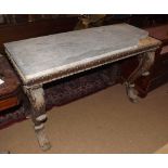 19th Century marble top and Mahogany framed Console Table, for restoration, raised on heavy front