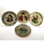 A collection of Royal Doulton Decorated Plates, Shakespeare, The Doctor D6281, The Falconer D6279,