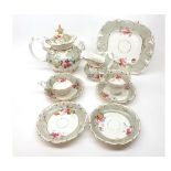 Quantity of 19th Century Rockingham style tea wares, comprising tea pot, milk jug, two cups, four