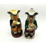 Mixed lot comprising two 20th Century Toby Jugs, modelled as portly gents in tricorn hats holding