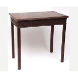 Georgian Mahogany Side Table, of rectangular form, the frieze with blind fret detail, raised on