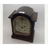 Early 20th Century stained Oak cased Mantel Clock, Winterhalder & Hoffmeier, the arched case with