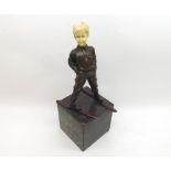Bronze model after Ferdinand Preiss modelled as a Young Boy Skater, raised on a polished marble