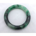 Circular Jade bangle, 82mm wide in fitted travelling case