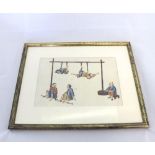 A pair of Chinese Watercolours on Rice Paper, each depicting scenes of children at play, (some