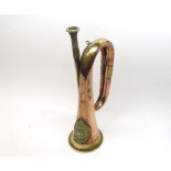 A Vintage Brass and Copper Bugle, marked with Argyll & Sutherland Regiment Badge, 12  long