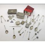 A Mixed Lot comprising: small Silver Plated Tobacco Box, Book-shaped Vesta Case, various assorted