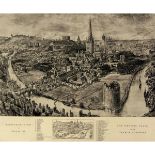 H W BREWER: BIRD'S-EYE VIEW OF NORWICH - THE MEETING PLACE OF THE CHURCH CONGRESS, wood engrd