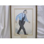 RALPH SALLON (1899-1999), orig pen and ink watercolour caricature of Daily Mirror Journalist Terence