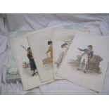 PACKET: Fifteen J Pyne hand col'd costume prints, pub 1804-05