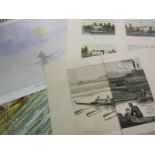 A Packet: assorted Rowing Prints including J C Dollman "Are Your Ready", dbl pge fdg supplement from