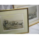 J Ryman (pub), 2 hand col'd litho prints circa 1852 "Going To Henley Regatta" approx 11 1/2" x 15