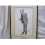 RALPH SALLON (1899-1999), orig pen, ink and watercolour caricature of Daily Mirror Journalist