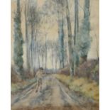 J MACINTOSH MACINTOSH, SIGNED, WATERCOLOUR, Figure in a Lane, 10 1/2" x 8 1/2"