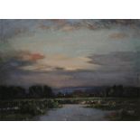 H HARVEY CLARKE, SIGNED, OIL ON BOARD, Landscape, 14" x 18"