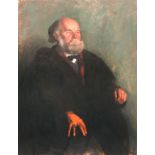 ATTRIBUTED TO HUGH GOLDWIN RIVIERE, OIL ON CANVAS, "Portrait of a Bearded Gent", 36" x 28"
