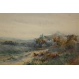 HETTY ROGERS, SIGNED, AND DATED 25.12.04, WATERCOLOUR, Moorland Landscape, 7" x 10"