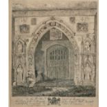 AFTER J S COTMAN, BLACK AND WHITE ETCHING (PUBLISHED 1813) The South Porch of Arminghall Hall, 10 =