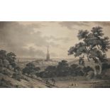 AFTER ROBERT LADBROOKE, ENGRAVED BY S ALLOM, BLACK AND WHITE AQUATINT, A Distant View of Norwich, 11