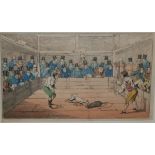 AFTER ALKEN, 19TH CENTURY HAND COLOURED ENGRAVING, Dog Fighting, 3  x 5  (2)