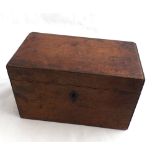 A 19th Century Mahogany Tea Caddy of rectangular form, the interior with two compartments, 8" wide