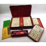 Vintage Mah Jongg set, bone or composition counters, various later counters etc, possibly