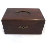 19th Century Mahogany Tea Caddy of rectangular form, lacking any interior fittings, 8" wide