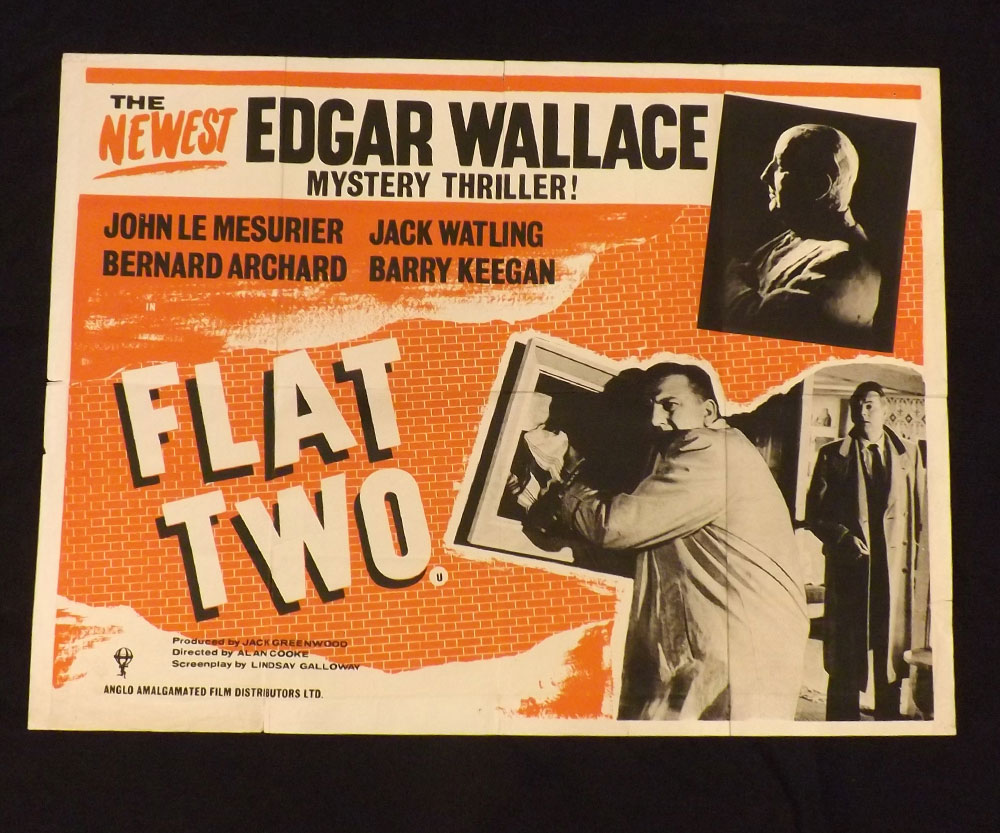 FLAT TWO - THE NEWEST EDGAR WALLACE MYSTERY THRILLER!, Poster starring John Le Mesurier etc, UK
