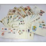 Channel Islands and Isle of Man collection 80+ assorted FDC + four Spanish covers