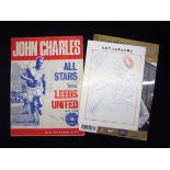 Packet of John Charles Testimonial football programme 8 December 1971, signed John Charles (1931-