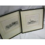 Edward William Cooke, two etchings "Thames Wherries Richmond" and "The Stationer's Barge" both pub
