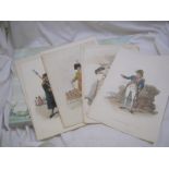 Packet of fifteen J PYNE hand col'd costume prints pub 1804-05,