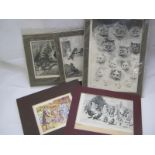 A PACKET: assorted Louis Wain Prints, mixed condition