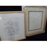 MIKE ROYER, pen and ink sketch, Seven Dwarves, approx 8 1/2" x 10" , framed and glazed + similar