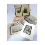 One box assorted ephemera including cabinet photograph album circa 1901, containing approx 24