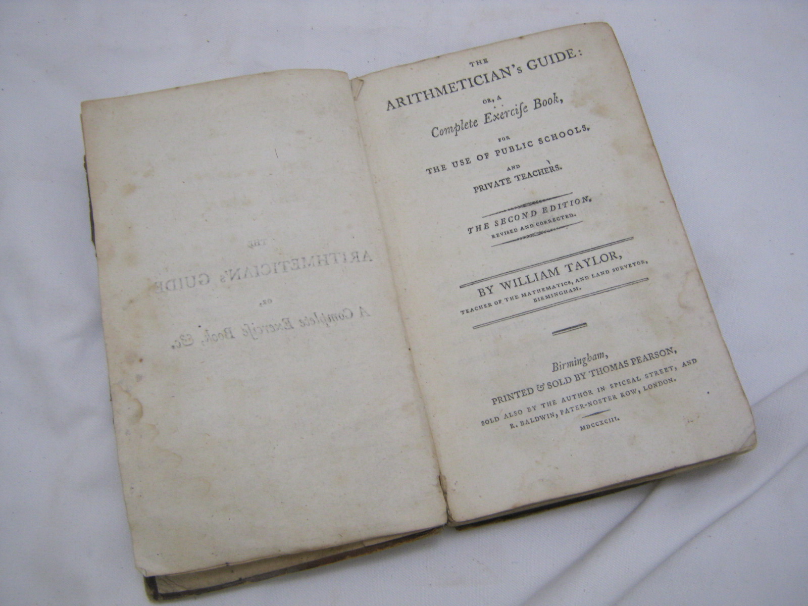 WILLIAM TAYLOR: THE ARITHMETICIANS GUIDE OR A COMPLETE EXERCISE BOOK FOR THE USE OF PUBLIC SCHOOLS