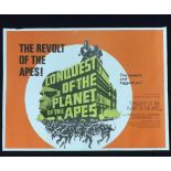 CONQUEST OF THE PLANET OF THE APES, Film poster starring Roddy McDowell, Don Murray etc, UK quad,