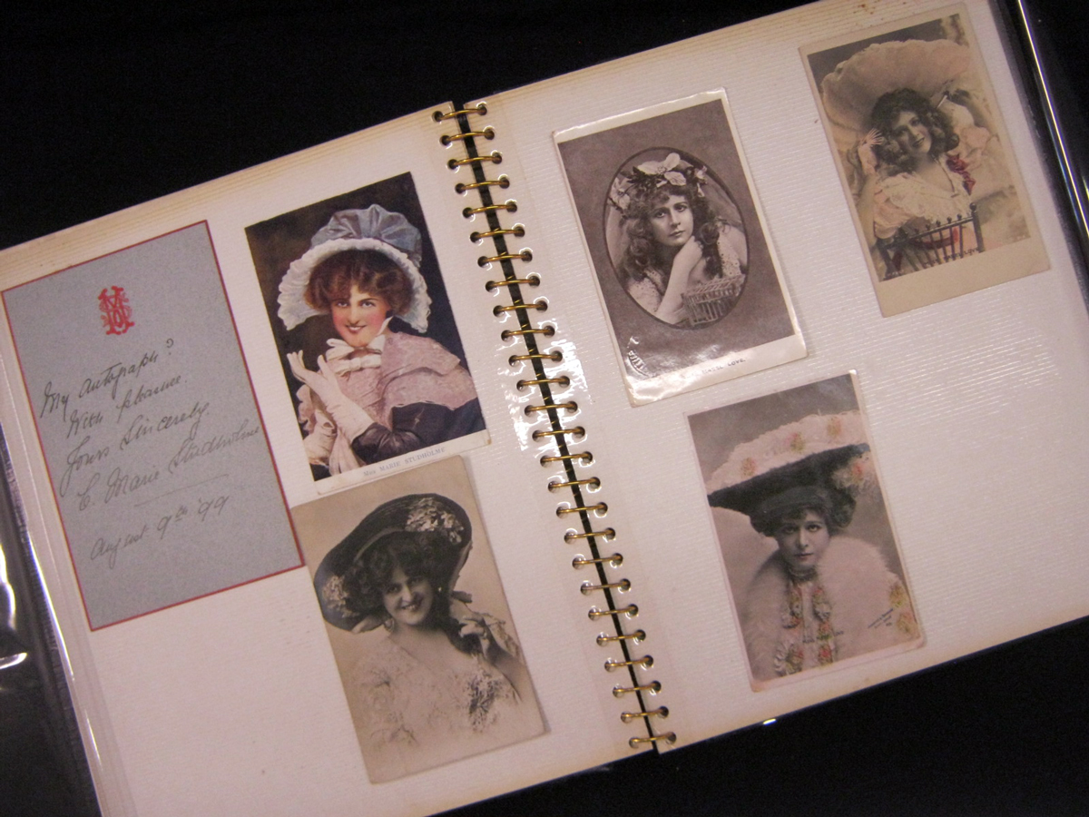 Photo Album containing photographs, postcards and autographs of actors and actresses, late 19th