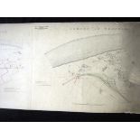 Two orig pen and ink Railway Plans, with added watercolour, North Walsham - Mundesley, Mundesley -