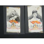 E & W Anstie Set ROYAL PORTRAITS  Silk, 1915, set of 2 + GEORGE V 1915 Silk (65mm x 120mm) some