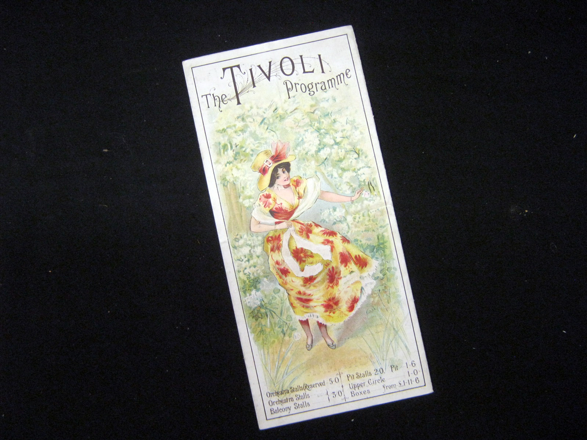 "The Tivoli" Programme Theatre Programme 1900, Artistes including FLORRIE FORDE, HARRY RANDALL,