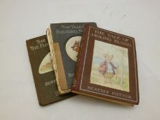 BEATRIX POTTER: 3 ttls: THE TALE OF SQUIRREL NUTKIN, 1903, 1st edn, 27 col'd plts as called for,
